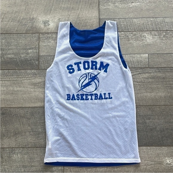 Blue and White Storm Basketball Athletic Reversible Jersey Size Medium. - Picture 3 of 5